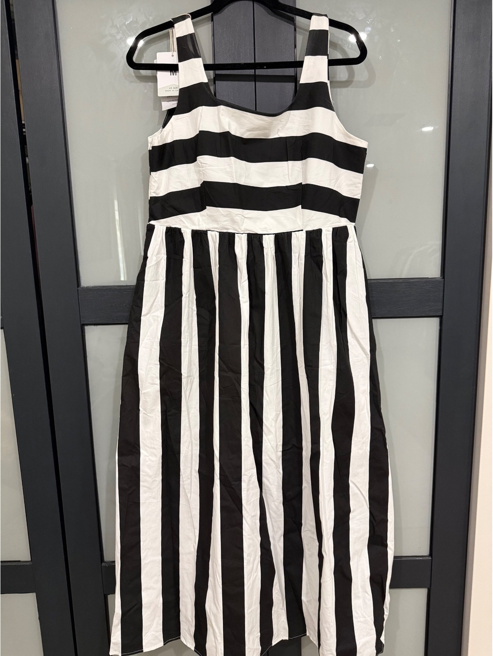 Black & White Striped Midi/Maxi Dress